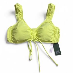 Yellow Ruched Bikini Top